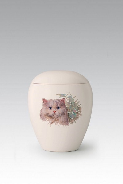 urna ceramica con gatto stilizzato